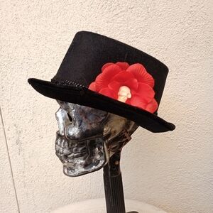 Top Hat Rose Skull Halloween Costume Party Festival Accessories Whimsigoth Goth